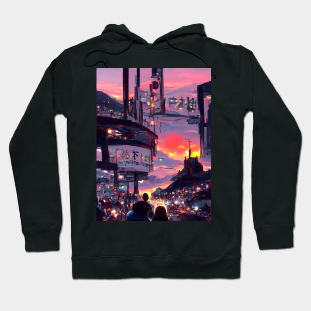 Calm Night Citylight Hoodie by DaysuCollege